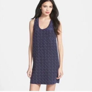 Joie Silk Navy Sleeveless Dress Sccop Neck Racerback Playing Cards Hearts Spades